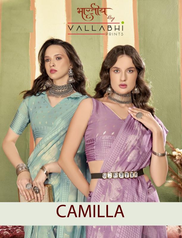 vallabhi prints launch camilla fashionable floral printed georgette saree