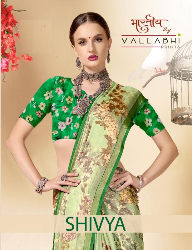 vallabhi prints shivya floral print georgette saree collection