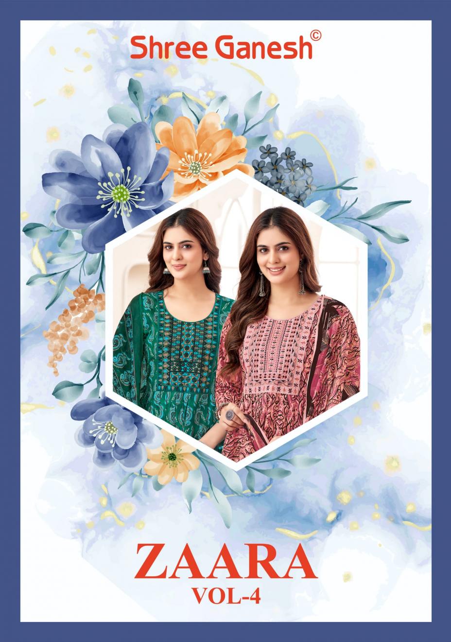 zaara vol 4 by shree ganesh readymade cotton nayra cut trendy suits