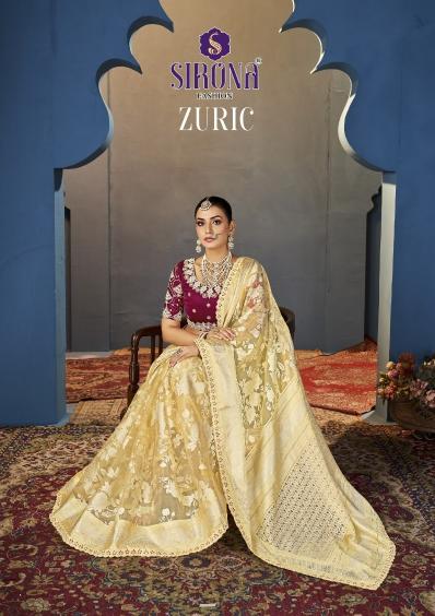 zuric by sirona fashion organza new trendy saree with blouse 