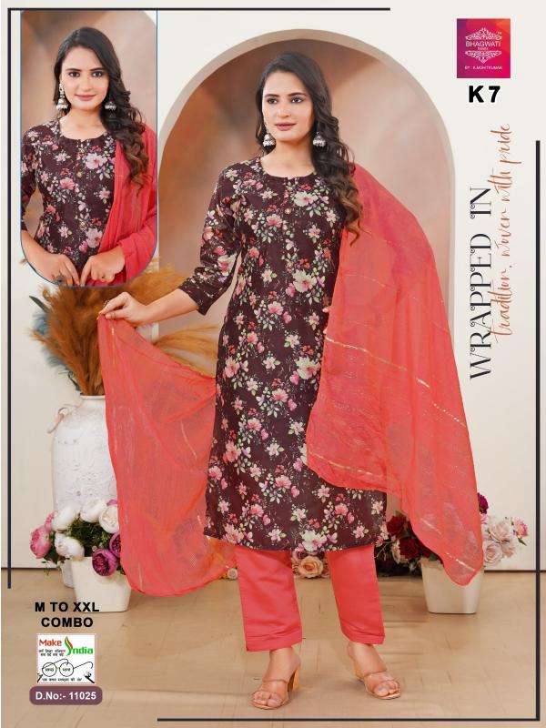 bhagwati trendz k 7 aasham silk fully stitch elegance style combo suits for womens 