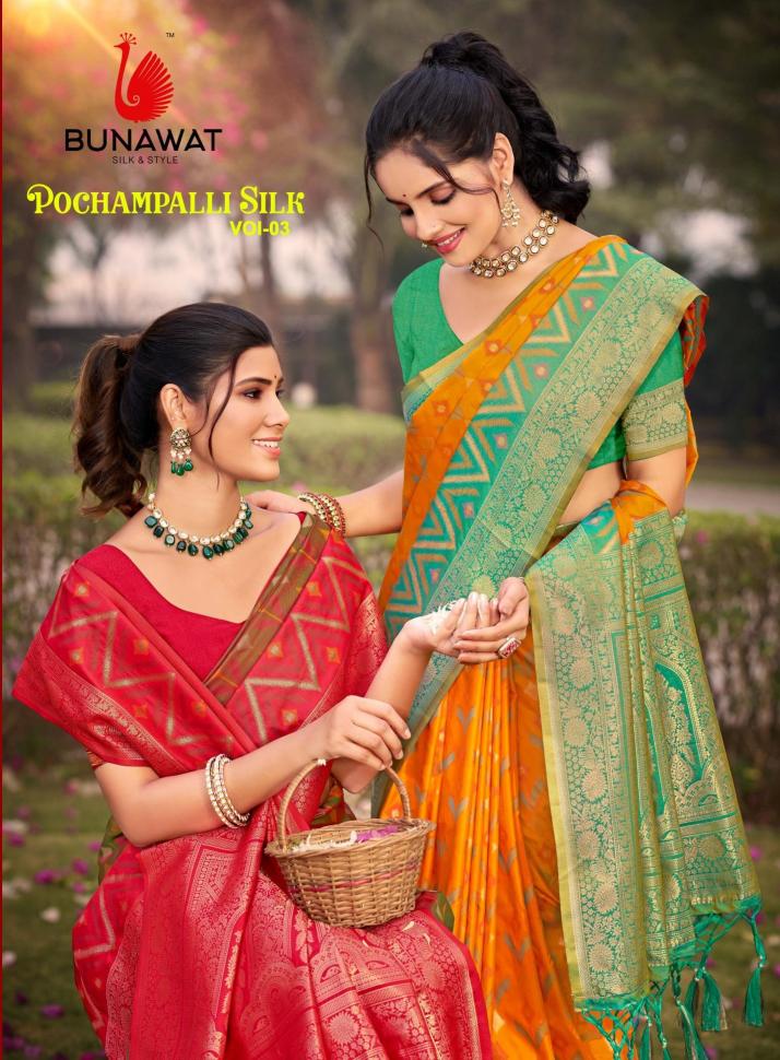 Pochampalli Silk Vol-3 By Bunawat New Designer Silk Traditional Wear Sarees Collection