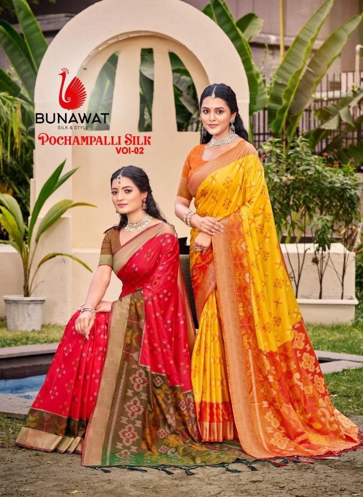 Pochampalli Silk Vol-2 By Bunawat Party Wear Fancy Silk Sarees Collection