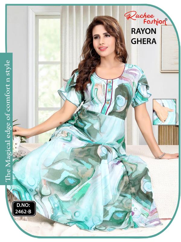 ruchee fashion rayon ghera readymade daily wear selves nighty for affordable prices