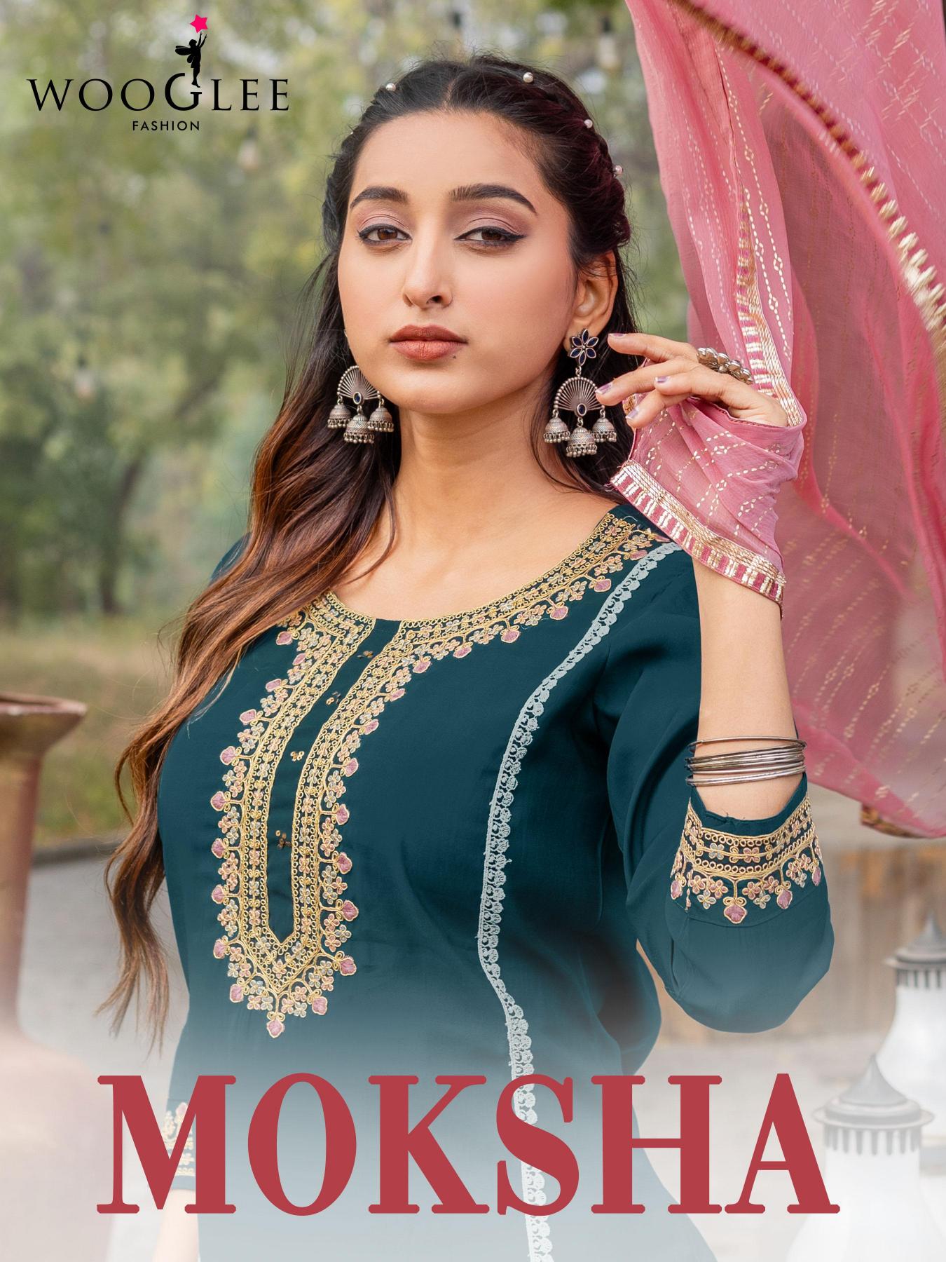 wooglee moksha readymade viscose silk trendy 3pcs dress online 