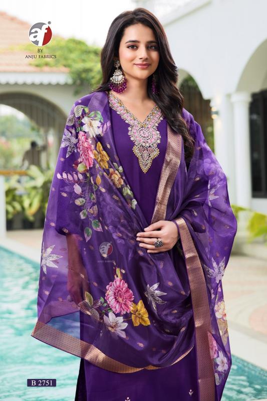 b 2751 by anju fab modal silk readymade big size exclusive combo suit for ladies 