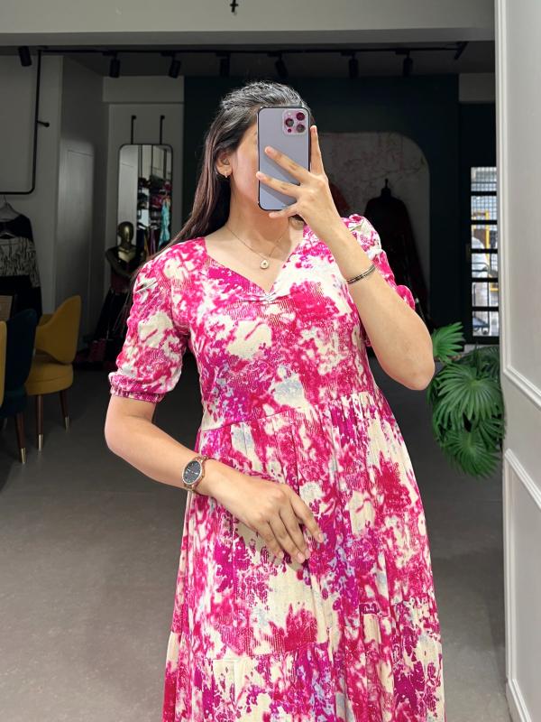 pr ynf4507 rayon printed readymade daily wear long kurtis 