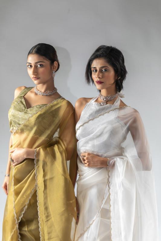 108a-108g organza traditional ready to wear saree perfect for festivals