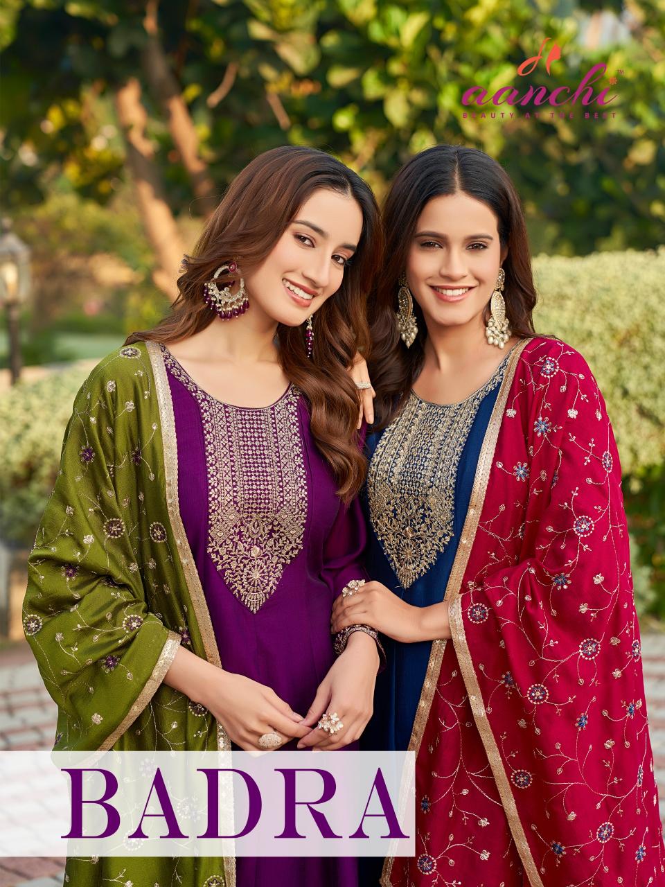 aanchi badra vichitra silk fully stitch classic suit for ladies 