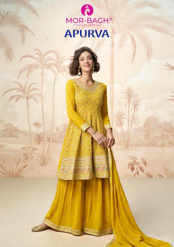 aashirwad creation apurva georgette readymade party wear plazzo suits 