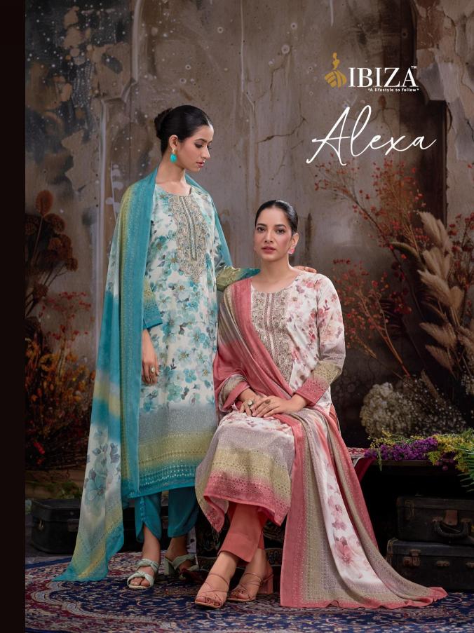 alexa by ibiza lawn cotton designer dress material 
