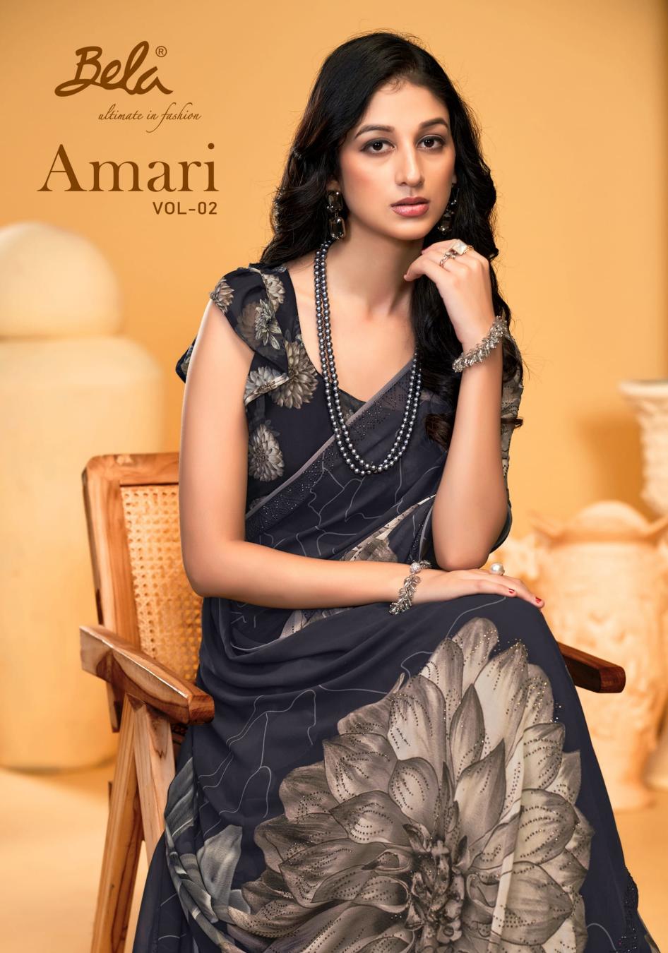 bela saree amari vol 2 digital print with stone work 