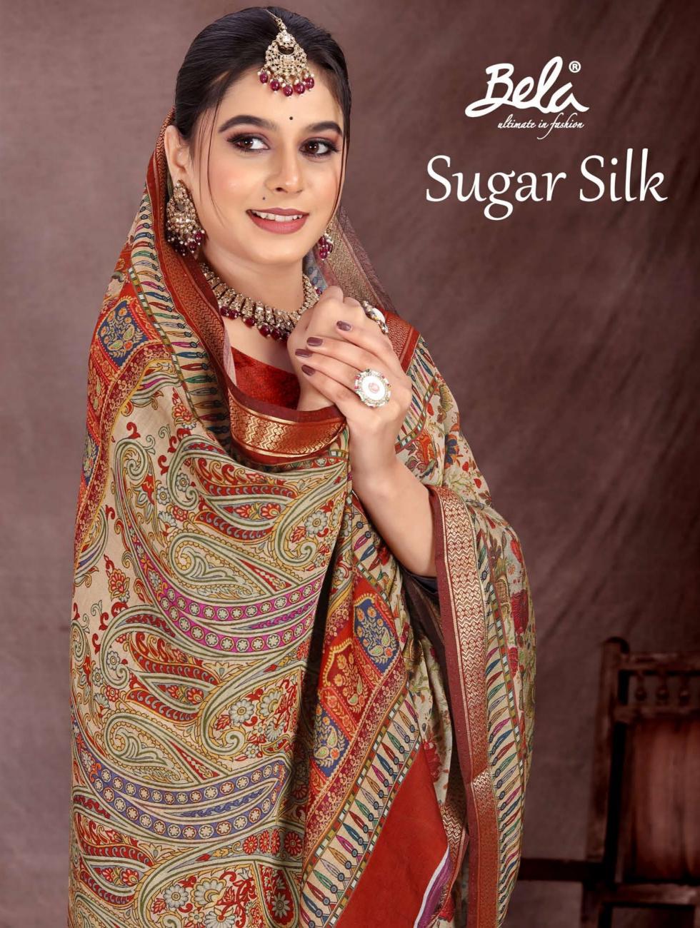bela saree sugar silk pure viscose digital saree 