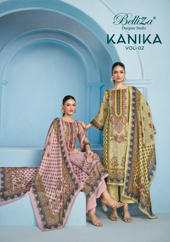 belliza designer kanika vol 2 viscose muslin pakistani print unstitch suits 