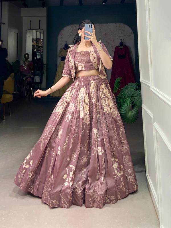 bhavisha nnk1129 tussar silk readymade koti style lehenga choli online 