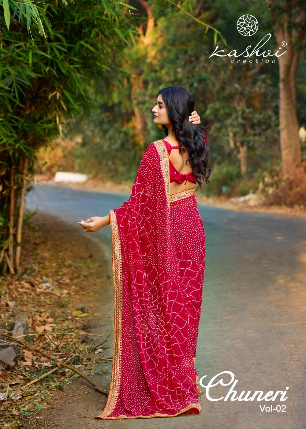 chuneri vol 2 by kashvi creation mono georgette unique saree online 
