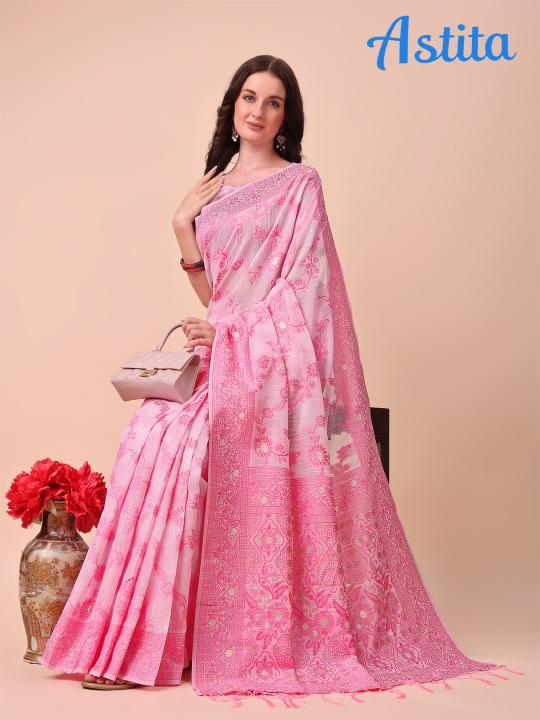 Cotton Club by astita fancy designer cotton fabric saree wholesale with Fancy latkan 