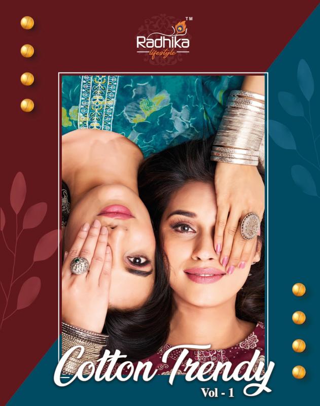 cotton trendy vol 1 by radhika lifestyle cotton readymade casual big size suits 