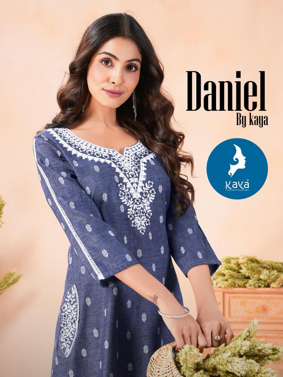 daniel by kaya denim butta readymade stylish kurti with pant 
