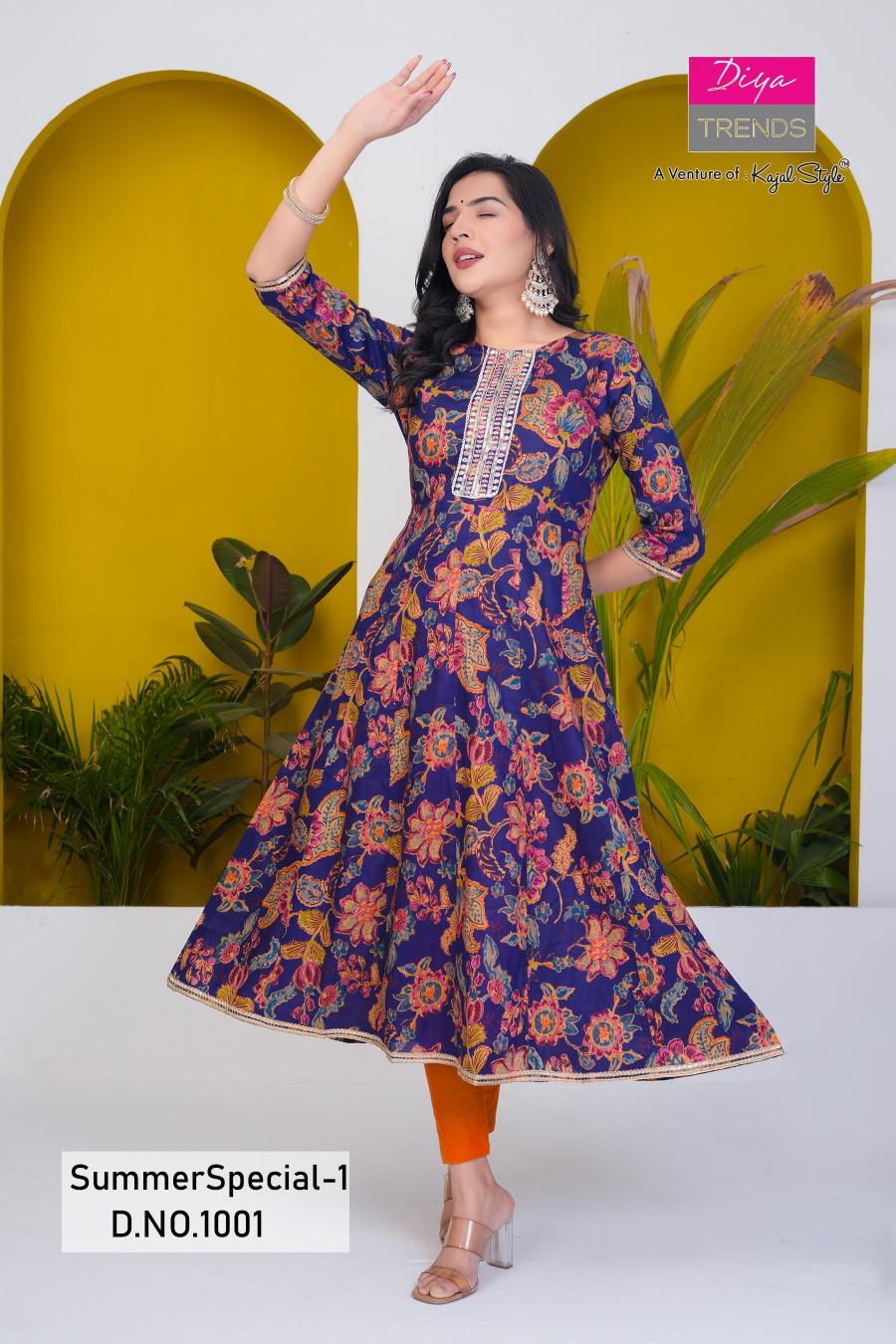 diya trends summer special cotton kali gowns 