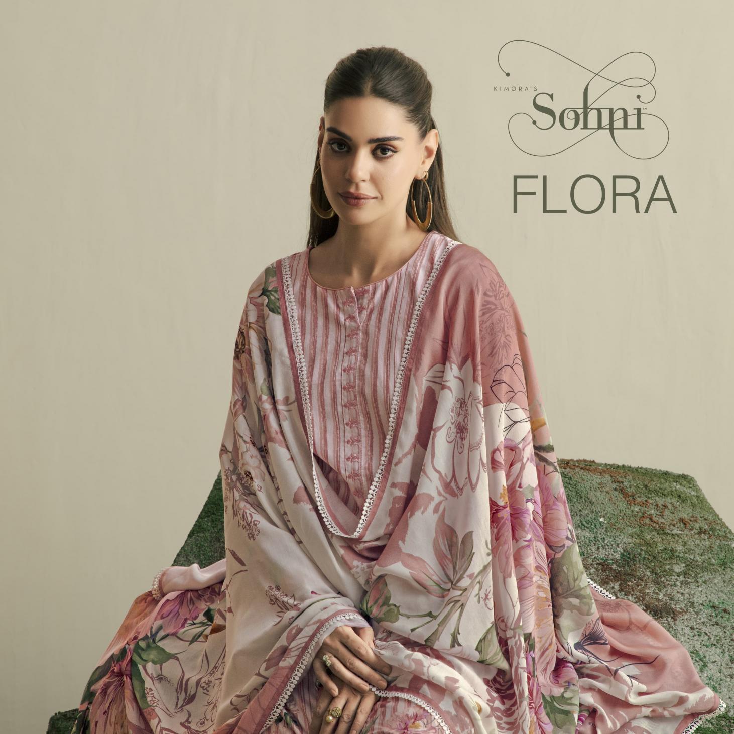 flora vol 17 by sohni kimora lawn pretty look dress materials 