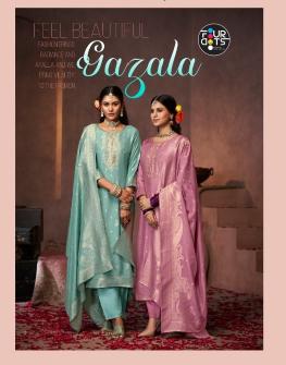 gazala by fourdots viscose muslin jacquard classic suit for womens 