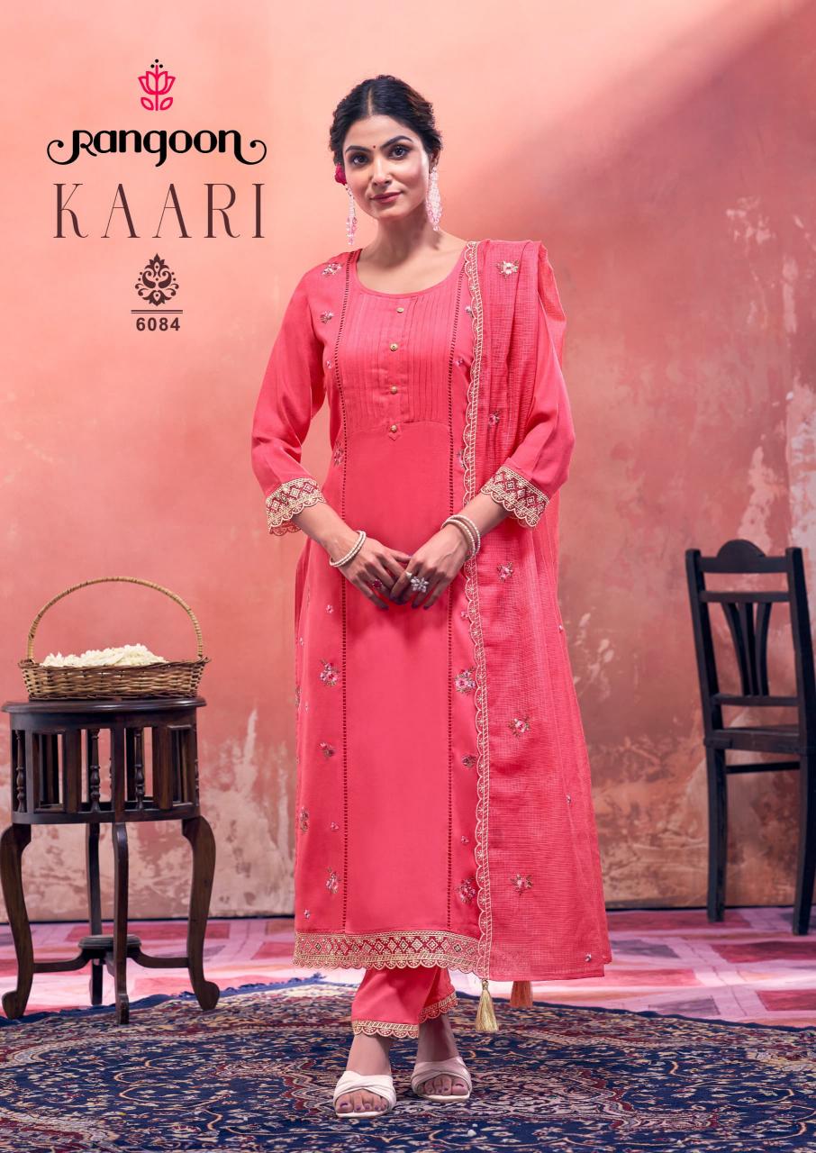 kaari by rangoon rayon readymade fashionable suit for ladies 
