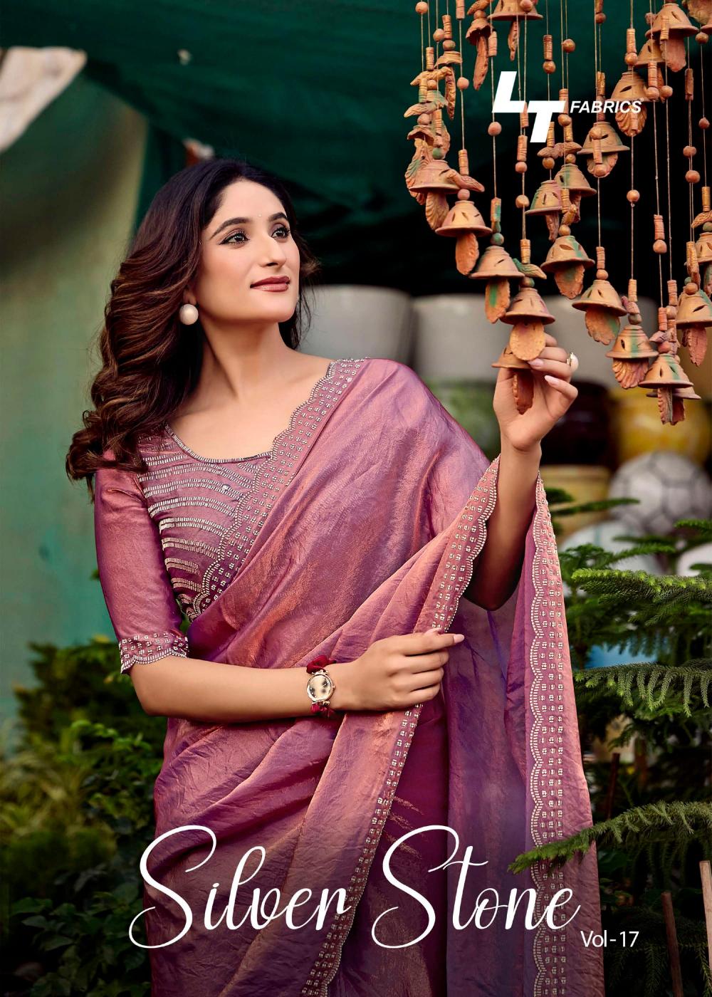 kashvi creation silver stone vol 17 nylonxcatonic satin stylish saree for women