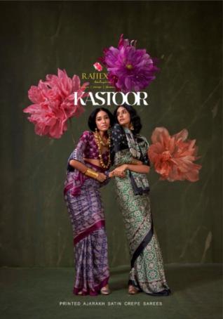 kastoor by rajtex 413001-413009 satin crape new design saree 2025