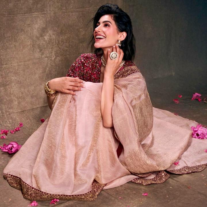 kc 2035 twil net with banarasi crush elegant style sarees 