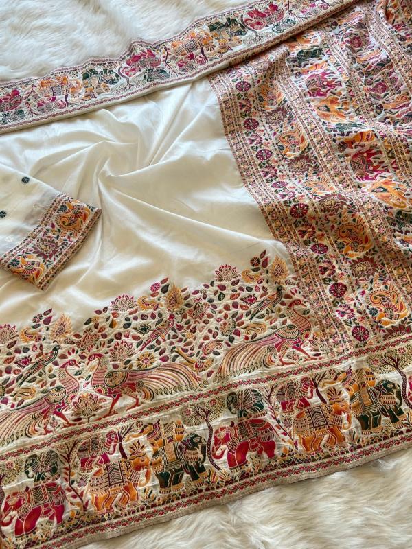 kc 309 rajwadi pashmina silk weaving pattern pretty look sarees 