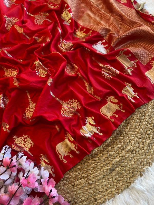 kc 313 banarasi jari weaving gorgeous look saree wholesaler 