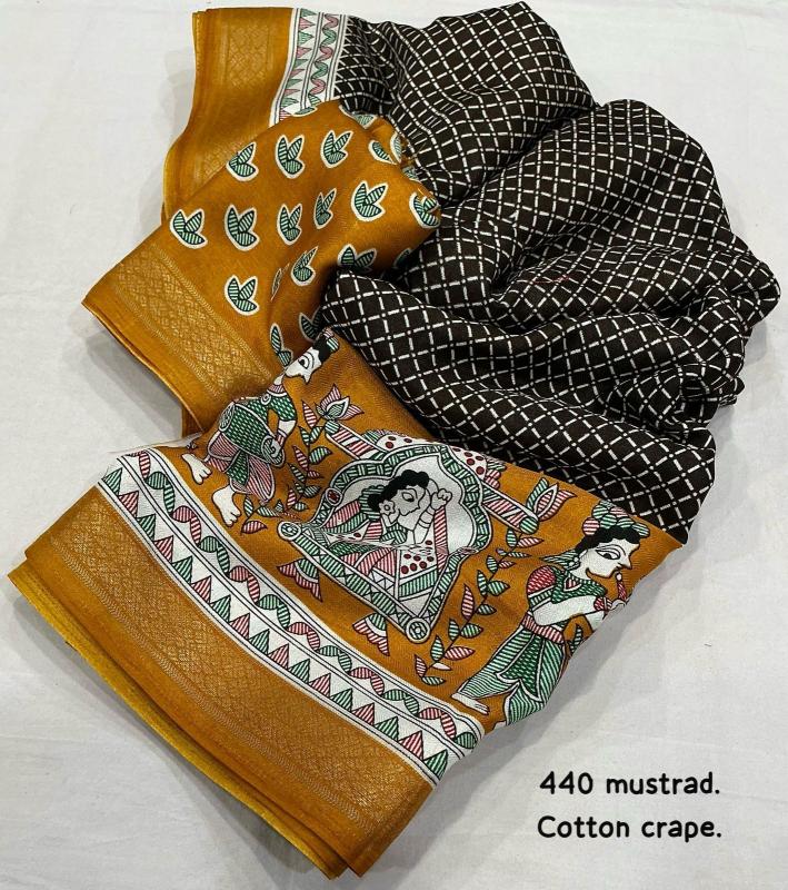 kc 440 cotton crape pretty look soft pashmina sarees