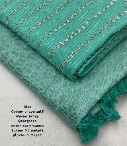 kc cotton crape tilak design party wear saree for women