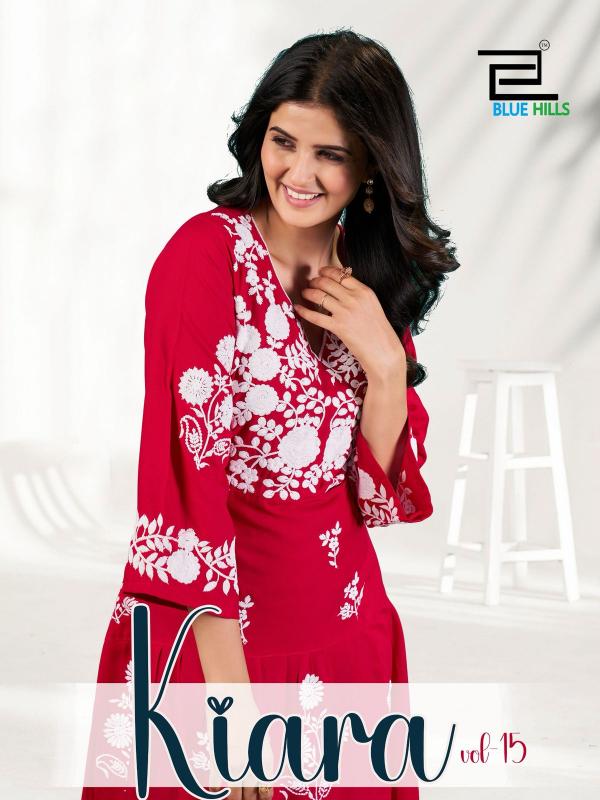 kiara vol 15 by blue hills rayon readymade fancy short kurtis online 