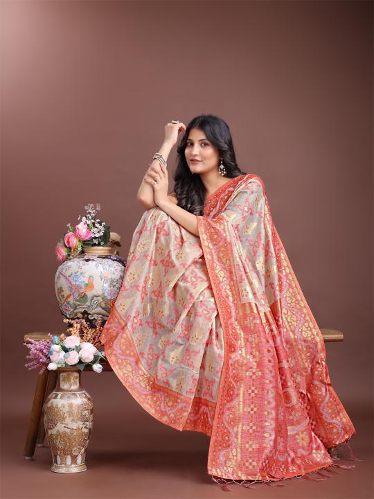 linen queen vol 7 by astita fancy designer linen Cotton fabric saree wholesale with latkan 