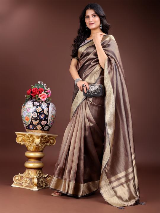 marrakech by astita fancy designer organza fabric saree wholesale with fancy latkan 