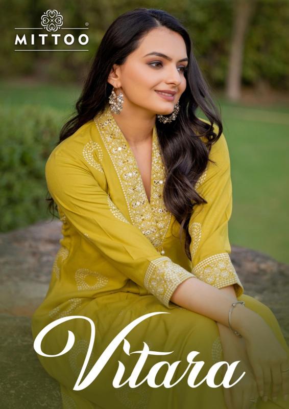 mittoo vitara rayon print readymade daily wear kurti with plazzo 
