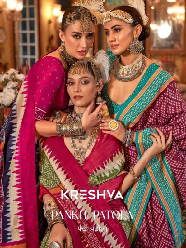 pankh patola by kreshva 853-864 silk patola party wear saree for women