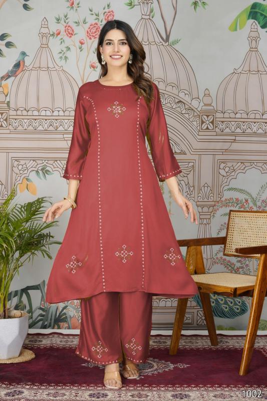 pihu gaji silk hit design unique colours full stitch kurti with pant