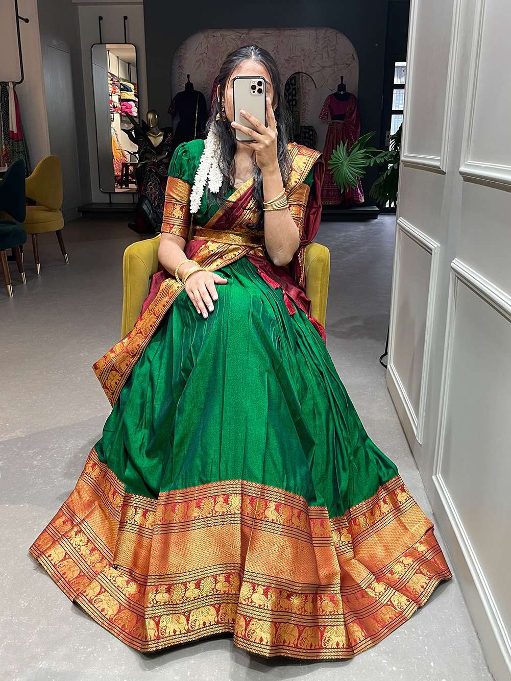 pr lnb2040 narayan pet cotton stitch lehenga unstitch blouse festive look 