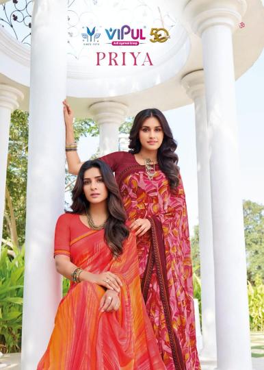 priya by vipul fashion georgette shop trendy saree wholesaler 