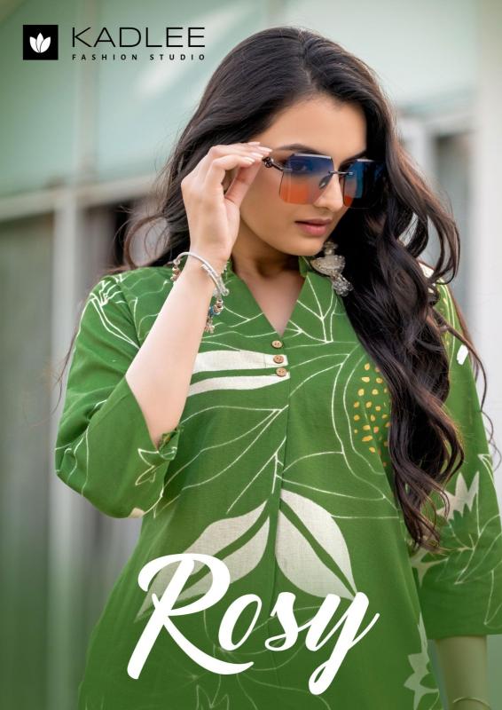 rosy by kadlee rayon readymade stylish look kurti with pant  
