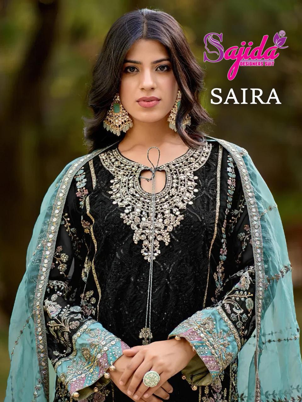 saira by sajida designer organza fashionable pakistani suits 