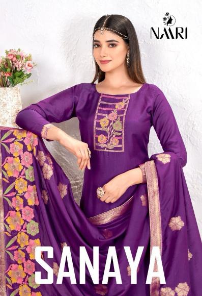 sanaya by naari muslin viscose jacquard attractive look suit for womens 