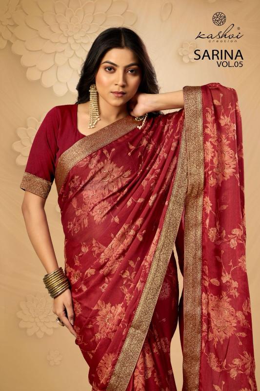 sarina vol 5 by kashvi creation pc moss best saree online 