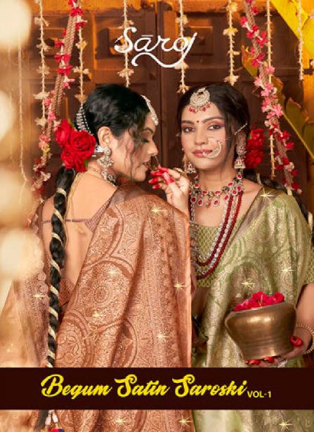 Saroj Begum Sattin swaroski vol.1 Soft satin silk