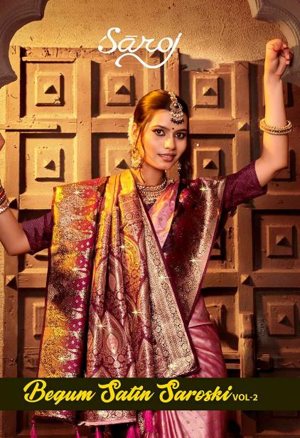 Saroj Begum Sattin swaroski vol.2 Soft satin silk