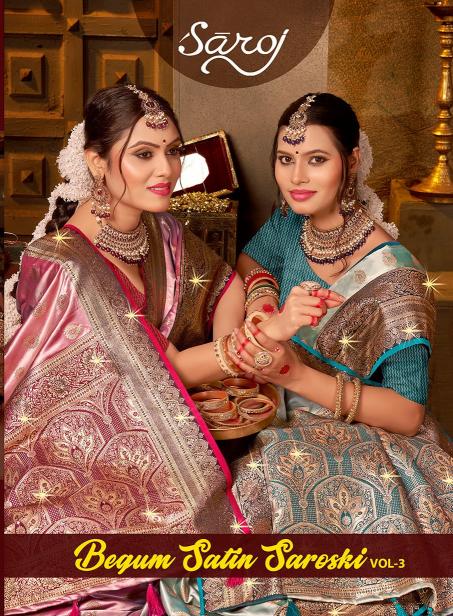 Saroj Begum Sattin swaroski vol.3 Soft satin silk