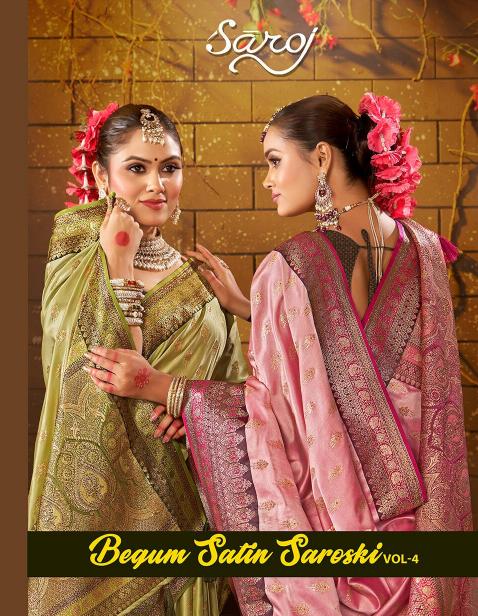 Saroj Begum Sattin swaroski vol.4 Soft satin silk